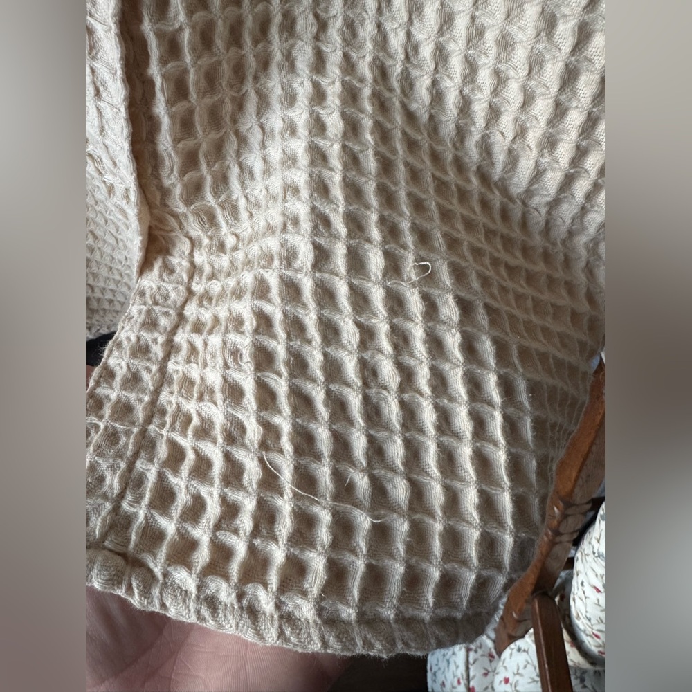 BDG Waffle Knit Jacket in Cream Large - Picture 4 of 5